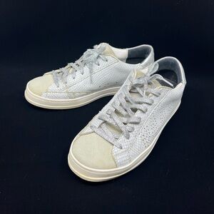 P448 White leather/suede sneakers Women size 41/10.5-11 US
